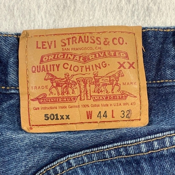 VTG 90s Levi's 501XX Jeans Mens 44x32 Fit 38x30 Button Fly Original Fit Made USA - Picture 6 of 12